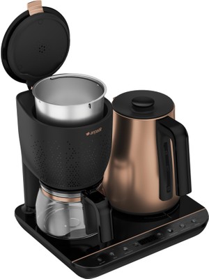 Arçelik Cfm 9147 Bakır Renkli Otomatik Çay ve Filtre Kahve Makinesi 0.8 L Cam Demlik ve Çelik Malzeme