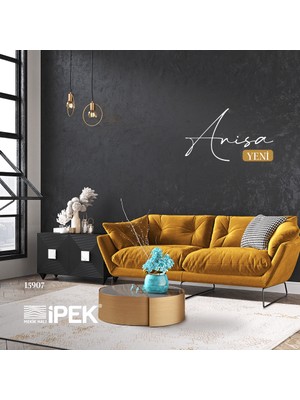 Ipek Mekik Halı Anisa Gold Vizon Modern Eskitme Halı