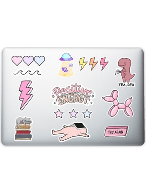 Pink Dekoratif Laptop Notebook Tablet Telefon Sticker Set 04