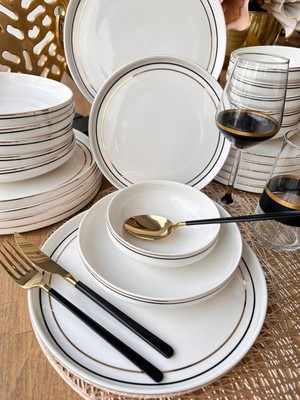 Rossev Yemek Takımı Modern Ring 24 Parça 6 Kişilik