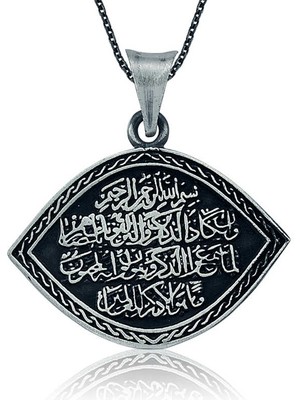 Stil Love Gümüş Nazar Duası Bayan Kolye