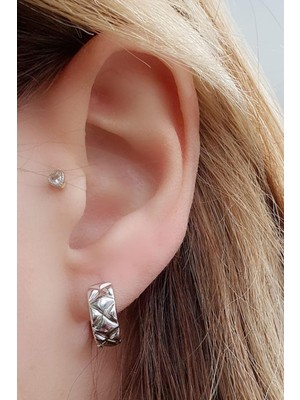 İtalyan Tasarımı 925ayar Gümüş Trend Halka Küpe