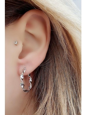 İtalyan 925ayar gümüş Burgu Halka Küpe