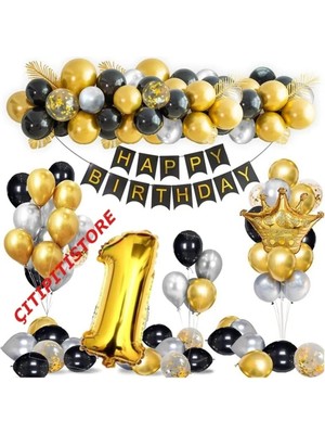 Doğum Günü Kral Taçlı 1 Yaş Set