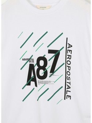 Aeropostale Baskılı Ekru Erkek Çocuk T-Shirt 23SAB-02