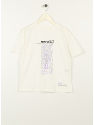 Aeropostale Baskılı Ekru Erkek Çocuk T-Shirt 23SAB-07