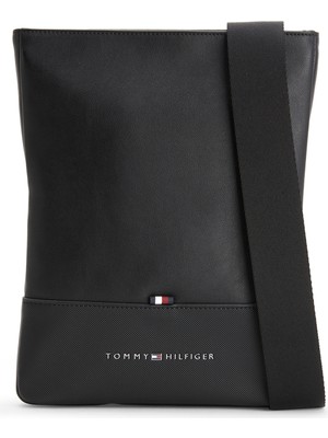 Tommy Hilfiger 16X20X2,6 Siyah Erkek Fermuarlı Postacı Çantası Th Essentıal Crossover