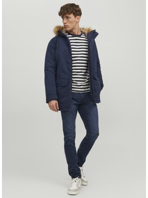 Jack & Jones Düşük Bel Slim Fit Lacivert Erkek Denim Pantolon 12223629_JJIGLENN Jjfox Jos 227 50S
