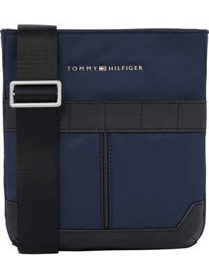 Tommy Hilfiger 22X20X4 Lacivert Erkek Fermuarlı Postacı Çantası Th Elevated Nylon Mını Crossover