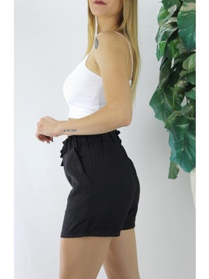 Lurex Keten Şort Siyah - 1294.80