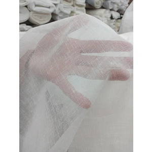 Stay Home Etekleri Kurşunlu Düz Keten Tül Perde 1/2 Pile