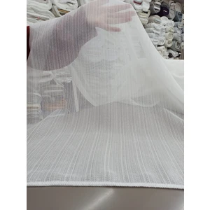 Stay Home Eteği Kurşunlu Düz Ekru Roma Tül Perde 1/2 Pile