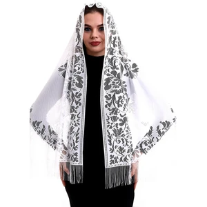 İhvan Online Narin Pamuk Tül Şal Beyaz 60X160
