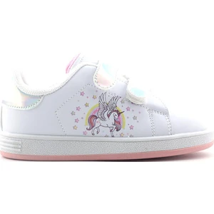 206 Çocuk Patik Spor Ayakkabı Beyaz Pembe Gümüş