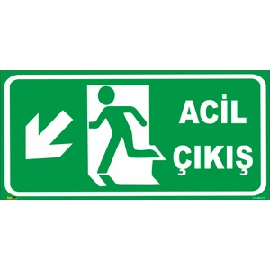 Acil Çıkış (Sol Aşağı Yön) Levhası