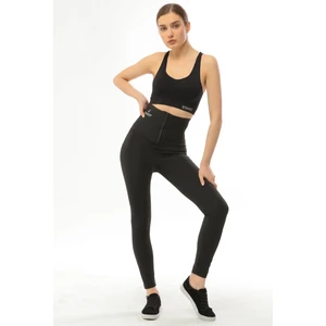 Kadın Yüksek Bel Agraflı Sauna Fit Tayt - 1. Kalite Polymer Kumaş