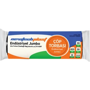 Endüstriyel Jumbo Boy Çöp Torbası Siyah 80 x 110 cm 10 x 10 Adet
