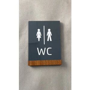 Wooden Serisi Minimal Wc Yönlendirme Levhası