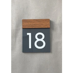 Wooden Serisi Minimal Kapı Numarası