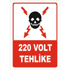Vizyon Trafik 220 Volt Tehlike Levhası
