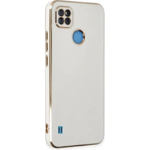 Realme C25Y Kılıf Bark Parlak Kenarlı Silikon + Ekran Koruyucu
