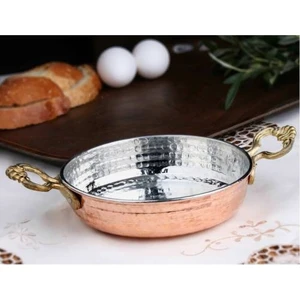 Bakır Sahan Kulplu Yumurta Tavası - 20 cm