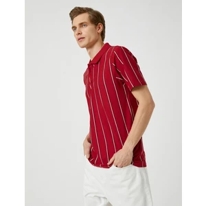Polo Yaka Tişört Slim Fit Düğme Detaylı Pamuklu