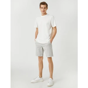 Basic Bermuda Şort Pamuklu Cepli Düğmeli