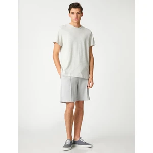 Basic Şort Dar Kesim Dikiş Detaylı Cepli Beli Bağcıklı