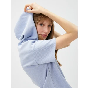 Kısa Kollu Sweatshirt Kapüşonlu