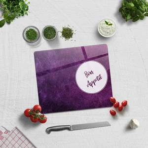 Bon Appetit | Mor Doku | Cam Kesme Tahtası - Cam Kesme Tablası | 29cm x 34cm