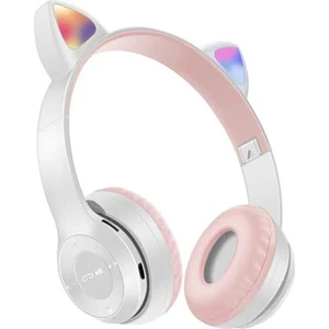 Kedili Kedi Cat Işıklı Rgb Kulaküstü Bluetooth Kulaklık P47M Aux Sd Card Girişli