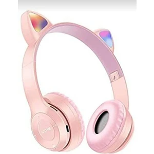 Kedili Kedi Cat Işıklı Rgb Kulaküstü Bluetooth Kulaklık P47M Aux Sd Card Girişli
