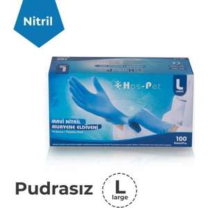 Has-Pet Mavi Nitril Pudrasız Eldiven 100'LÜ