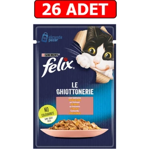 Felix Somonlu Yaş Kedi Maması 85GR 26 Adet Pouch Kedi Konserve Kedi Islak Maması