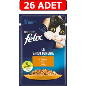 Felix Tavuklu Yaş Kedi Maması 85GR 26 Adet Pouch Kedi Konserve Kedi Islak Maması