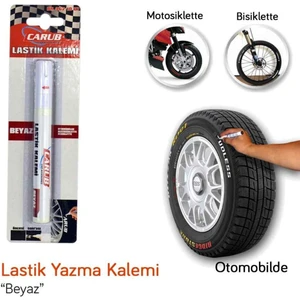 Carub Lastik Yazma Kalemi Bilyalı Beyaz