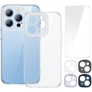 Apple iPhone 14 Pro Silikon Kılıf, Kırılmaz Ekran Koruyucu ve 4 Adet Kamera Koruyucu,tam Koruma Seti
