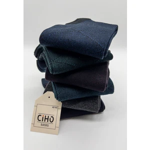 Ciho Socks Premium 6 Çift Bambu Ekose Jakarlı Erkek Soket Çorap