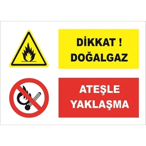 Vizyon Trafik Dikkat! Doğalgaz- Ateşle Yaklaşma Levhası