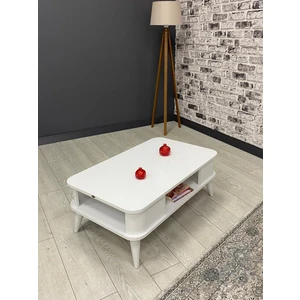 Kumsal Oval Kenar 100* 60 Orta Sehpa Beyaz