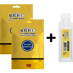 Kumaş Boyası Kot Mavi 2 Paket+Fiske Sabitleme 1 Paket