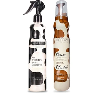 morfose Milk Therapy Saç Köpüğü Chocolate 200 Ml+Çift Fazlı Fön Suyu 400 ml