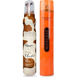 morfose Milk Therapy Saç Köpüğü Chocolate 200 Ml+ Saç Spreyi Ultra Strong Turuncu