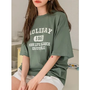 Kadın Holiday 1961 Baskılı Oversize T-Shirt