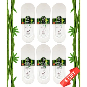Premium Erkek Beyaz Babet Bambu  Çorap 6'lı Set