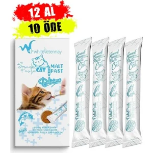 Whiteveterinay Cat Cream Fish Snack Paste 4X15 gr ( Kediler Için Balıklı Sıvı Ödül Maması ) - 12 Adet