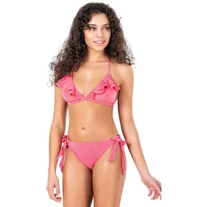 Kadın Fırfırlı Pembe Bikini Takımı
