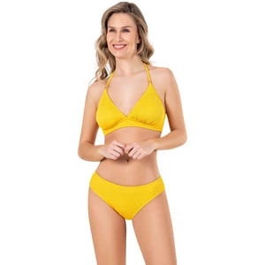 Kadın Nervürlü Sarı Bikini Takımı