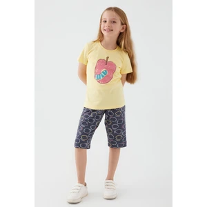 Wormy Apple Sarı Kız Çocuk Kapri Takım